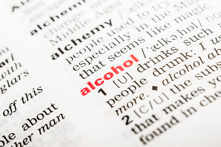 Alcohol Word Definition In Dictionary Close Upの写真素材