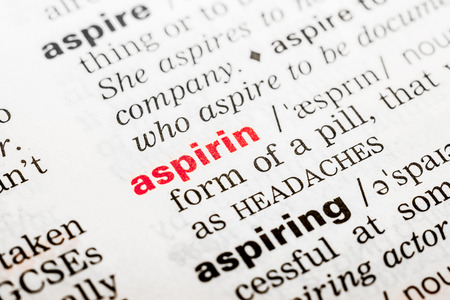 Aspirin Word Definition In Dictionary Close Upの写真素材