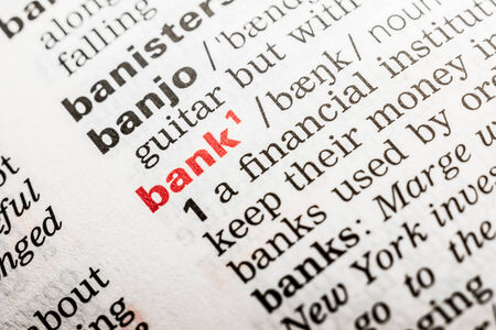 Bank Word Definition In Dictionary Close Upの写真素材