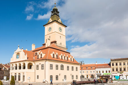BRASOV, ROMANIA - FEBRUARY 10  Council House Of Brasov City on February 10, 2014 in Brasov, Romania  Brasov Is One Of The Main Touristic Cities Of Romania In The Carpathian Mountains のeditorial素材