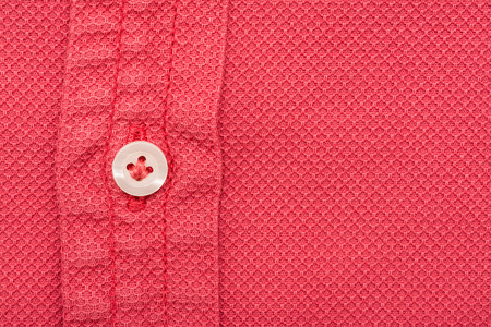 Coral Red Men Shirt Close Up Detailsの写真素材
