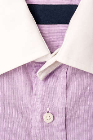 Purple Pink Casual Men Shirt Close Up Detailsの写真素材