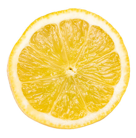 Lemon Fruit Slice Isolated On White の写真素材