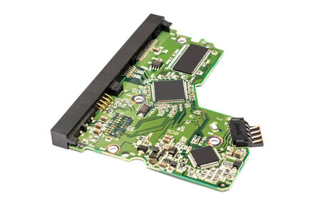 Computer Electronics Board Isolated On Whiteの写真素材