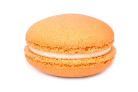 Orange French Macaroon Isolated On Whiteの写真素材