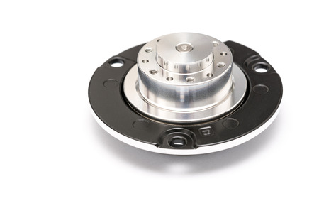 Hard Disk Drive Spindle Wheel Cog Isolated On Whiteの写真素材