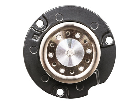 Hard Disk Drive Spindle Wheel Cog Isolated On Whiteの写真素材