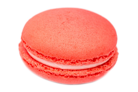Red French Macaroon Isolated On Whiteの写真素材