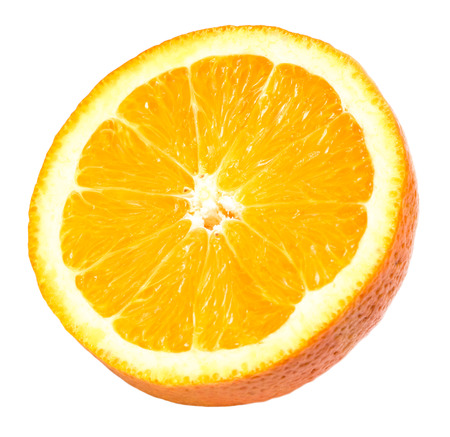 Fresh Half Orange Section Isolated On Whiteの写真素材