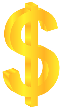 American Gold Dollar Currency Sign Isolated On Whiteのイラスト素材