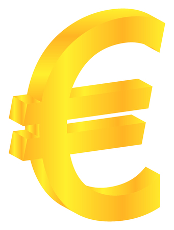 Euro Gold Currency Sign Isolated On Whiteのイラスト素材