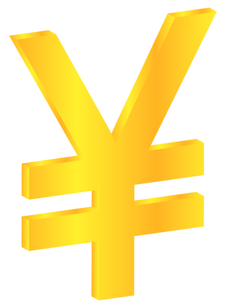 Japanese Gold Yen Currency Sign Isolated On Whiteのイラスト素材
