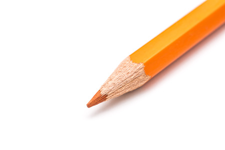 Orange Coloring Pencil Isolated On Whiteの写真素材