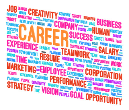 Career Word Cloud 3D Concept Vector Illustrationのイラスト素材