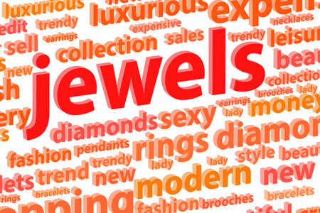 Precious Jewels Word Cloud Concept Illustrationの写真素材