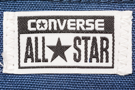 BUCHAREST, ROMANIA - MARCH 16, 2014  All Star Converse Sign On Retro Converse Sneakers  Founded in 1908 is an American lifestyle company with a production output of shoes and lifestyle fashion のeditorial素材