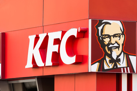 BUCHAREST, ROMANIA - MARCH 23  Kentucky Fried Chicken Restaurant Sign on March 23, 2014 in...