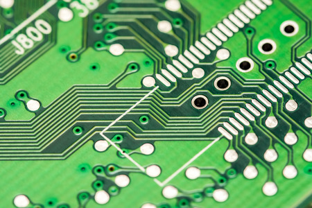 Electronic Computer Circuit Board Close Upの写真素材