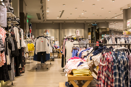 BUCHAREST, ROMANIA - APRIL 20  Fashion Clothes Store In Shopping Mall on April 20, 2014 in...