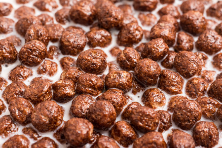 Breakfast Chocolate Balls Corn Flakes And Milk