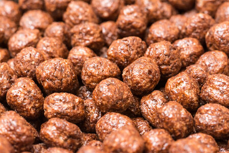 Breakfast Chocolate Balls Corn Flakes Close Upの写真素材