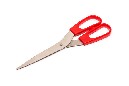 Red Scissors Isolated On Whiteの写真素材