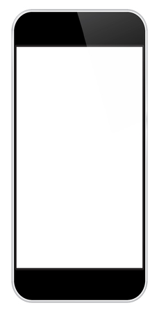 Black Mobile Phone Isolated On Whiteのイラスト素材
