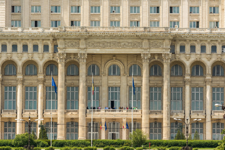 BUCHAREST, ROMANIA - MAY 13  Palace of Parliament on May 13, 2014 in Bucharest, Romania  Is the worlds largest civilian building, the most expensive administrative building and heaviest building のeditorial素材