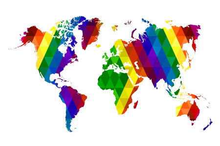 World Map Mosaic Tiles Abstractのイラスト素材