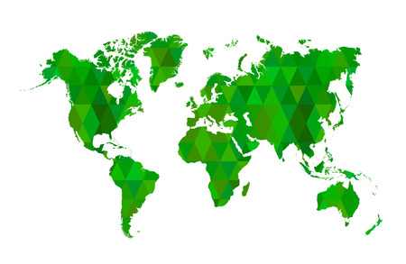 Green Map Of The World Abstract のイラスト素材