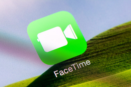 BUCHAREST, ROMANIA - JUNE 16, 2014  Facetime Application On Apple iPad Air  FaceTime is a videotelephony and voice over IP  VoIP  software application developed by Apple for iOS and Macintosh のeditorial素材