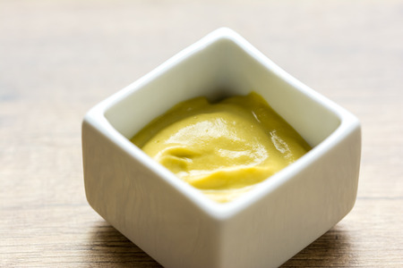 Mustard Sauce In White Bowlの写真素材