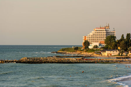COSTINESTI, ROMANIA - JULY 29, 2014: Costinesti Holiday Resort Hotel At The Black Sea Beach.のeditorial素材
