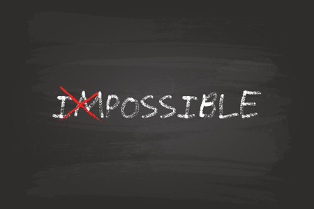 Everything Is Possible Concept On Blackboardのイラスト素材
