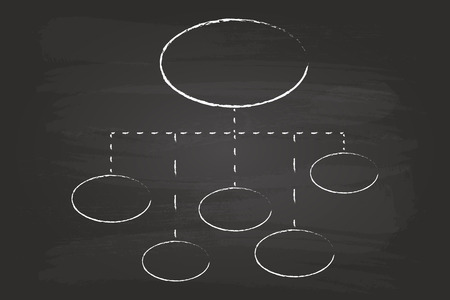 Business Strategy Flow Chart Circles Hand Drawn On Blackboardのイラスト素材