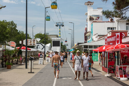 MAMAIA, ROMANIA - AUGUST 02, 2014: Mamaia Resort View At The Black Sea In Romania.のeditorial素材