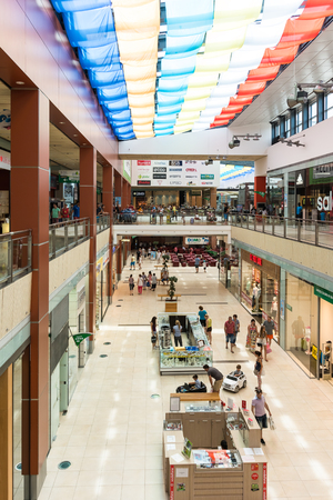 CONSTANTA, ROMANIA - AUGUST 05, 2014: People Shopping In Luxury Shopping Mall.のeditorial素材