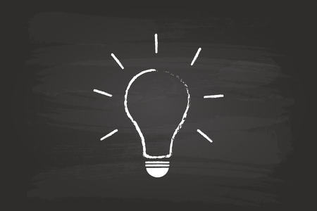 Idea Light Bulb Concept On Blackboardのイラスト素材