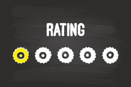 Rating Evaluation System With One Gear On Blackboardのイラスト素材