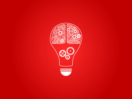 Idea Light Bulb With Brain Conceptのイラスト素材