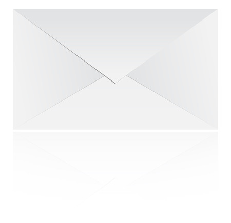 Mail Envelope With Reflection On Whiteのイラスト素材