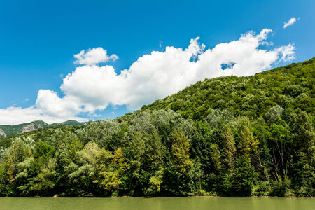 Olt River In The Carpathian Mountainsの写真素材