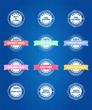 Best Product Sale Retro Badges Icons On Blueprintのイラスト素材