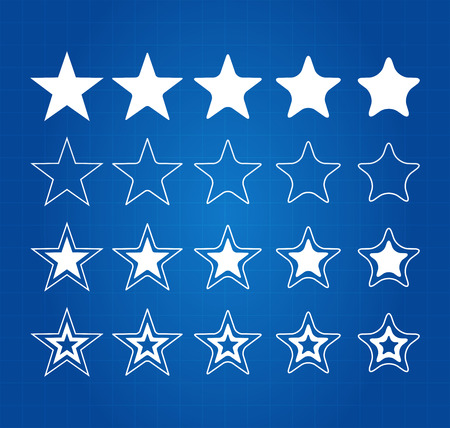 Five Star Quality Award Icons On Blueprintのイラスト素材