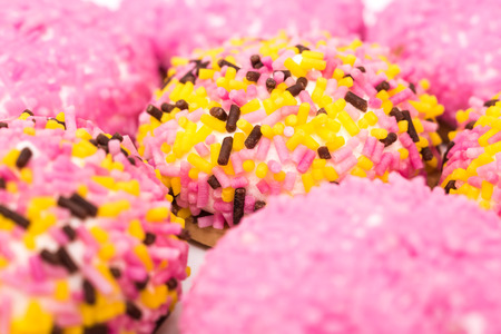 Marshmallow Cookies With Colorful Sugar Sprinklesの写真素材