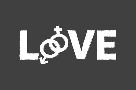 Love Word On School Blackboardのイラスト素材