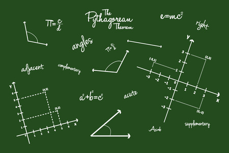 Mathematical Geometry Signs On Blackboardのイラスト素材