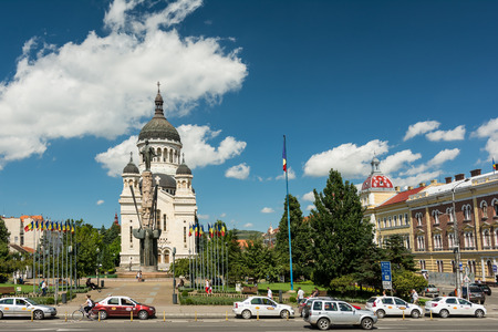 CLUJ NAPOCA, ROMANIA - AUGUST 22, 2014: The Dormition of the Theotokos Cathedral (Catedrala...