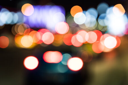 City Traffic Lights Background With Blurred Lights