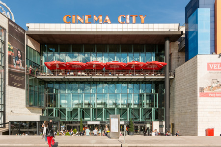TIMISOARA, ROMANIA - AUGUST 24, 2014: Opened in 2003 Iulius Mall Timisoara is a shopping mall that at the time of its completion was one of the biggest shopping malls in Romania.のeditorial素材